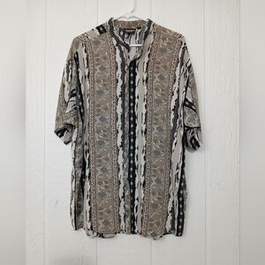 VTG 70s Hutspah Abstract Patterned Women's Button-Up Shirt-L-EUC